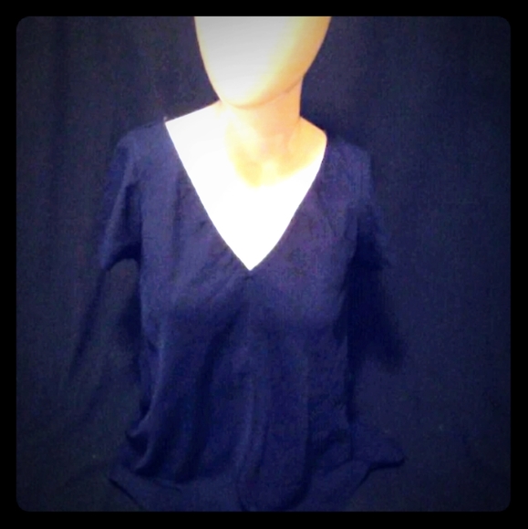 Free with Bundle! ZARA Navy Deep-V Top (see notes!) - Picture 2 of 3